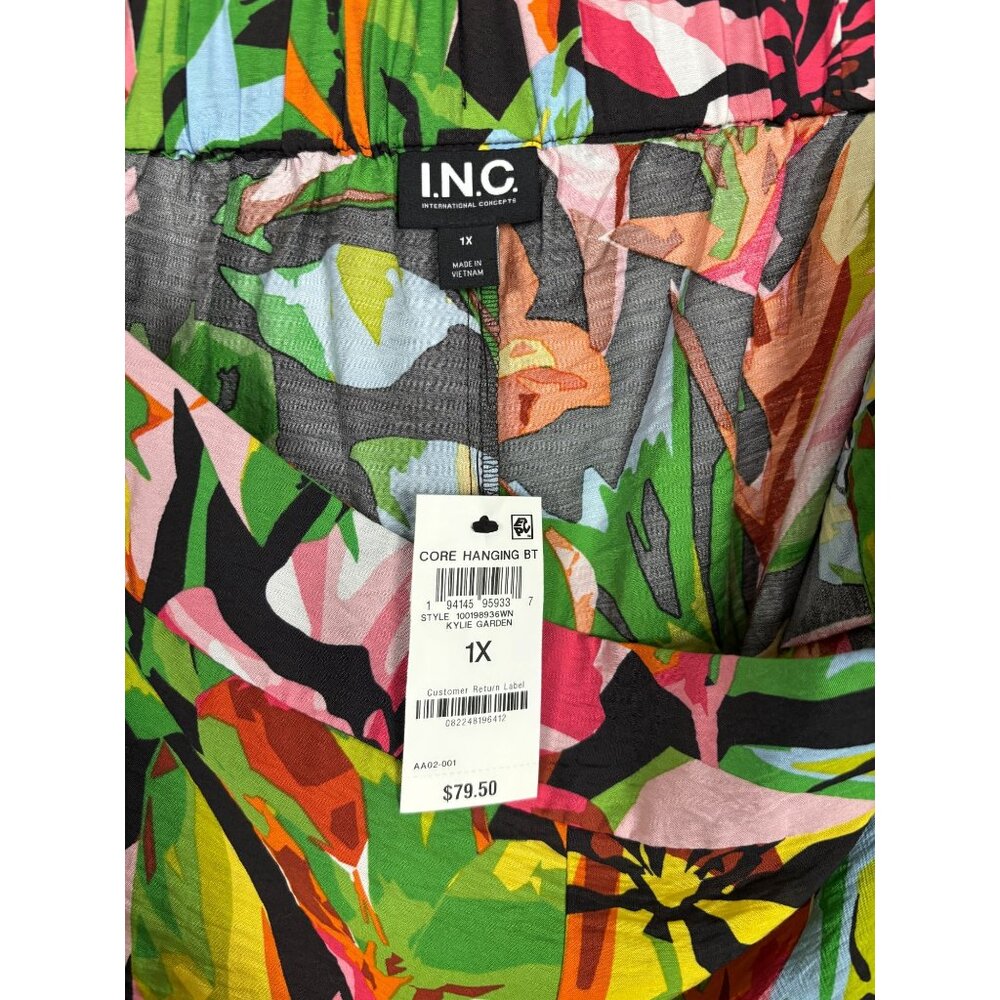 I.n.c. International Concepts Women's Plus 1X High-Rise Wide-Leg Pants Multi NWI - Picture 4 of 7